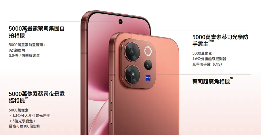 vivo V70 & V70 Elite 具備擁有 5000 萬畫素蔡司主鏡頭 vivo V70 & V70 Elite 具備擁有 5000 萬畫素蔡司主鏡頭